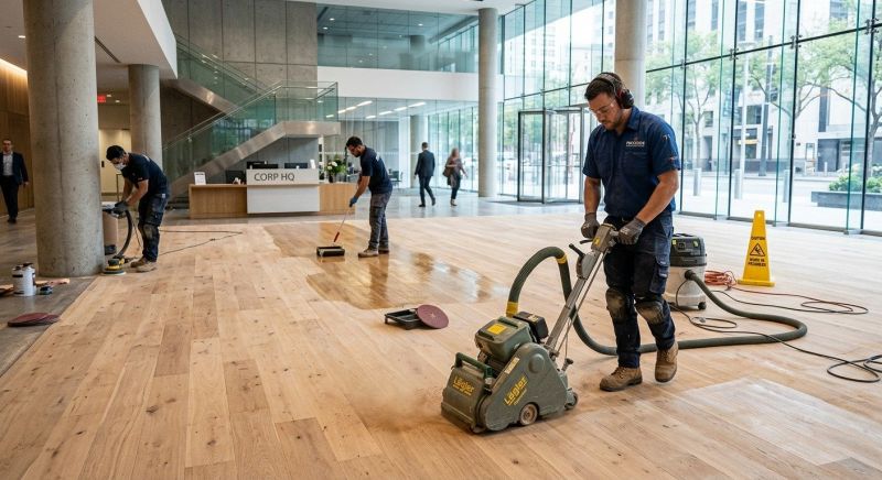 Our team working on Wood Floor Service projects in Sarasota, FL