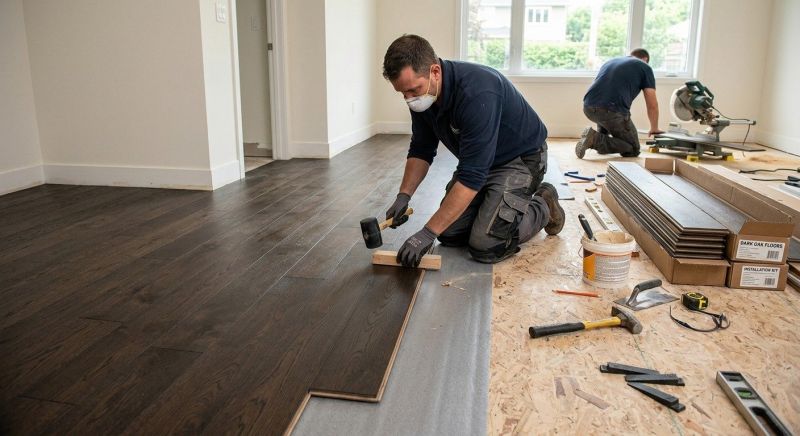 Dark Wood Floor Installation in Sarasota, FL